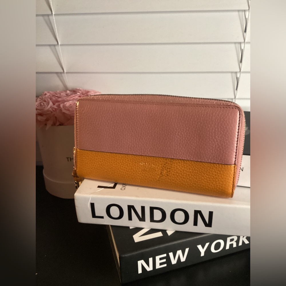 Gucci Two Tone Pink & Orange Long Wallet